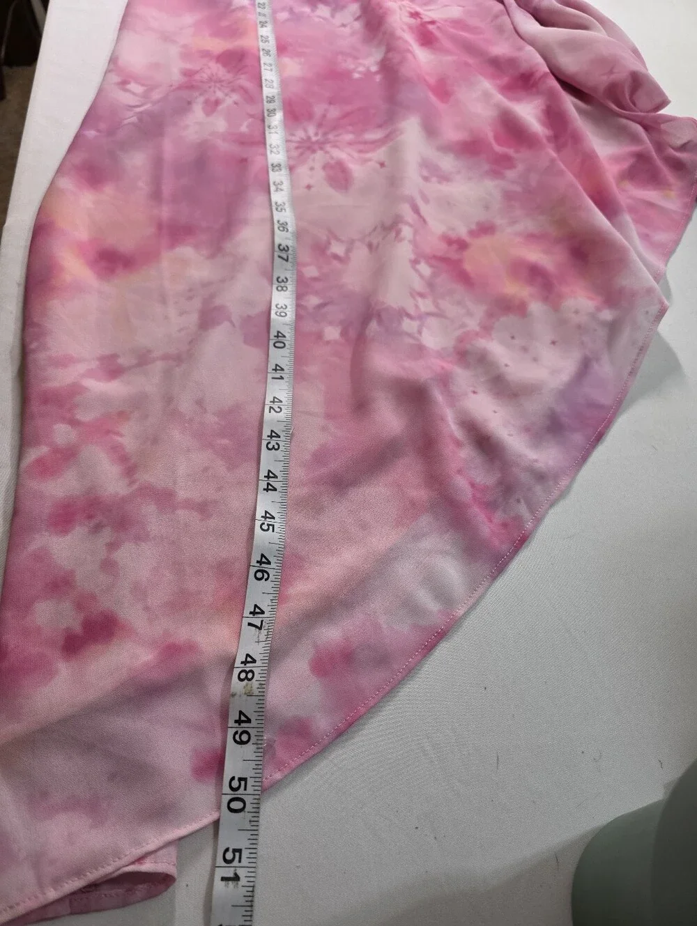 Tularosa Pink Tie Dye Ruffle High Low Midi Dress‎ Strappy L